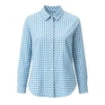 thumbnail image 4 of GUACER Womens Long Sleeve Blouses Gingham Collared Button Down Shirts Loose Casual Fall Tops, 4 of 7