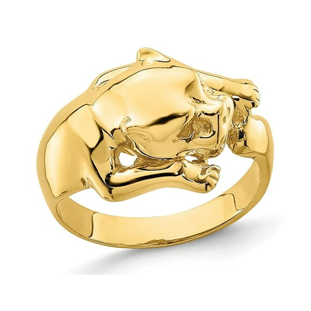 Bague Chat Jungle Polie en Or Jaune 14K