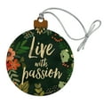 thumbnail image 1 of Live with Passion Floral Inspirational Wood Christmas Tree Holiday Ornament, 1 of 4