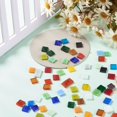 thumbnail image 4 of 1000gs Mosaic Tiles Glass Cabochons Flat Back Glass Square Cabochon Tiles for DIY Crafts Plates Picture Frames Flowerpots Supplies Mixed color 10x10x2~3mm about 1000pcs/1000g, 4 of 6