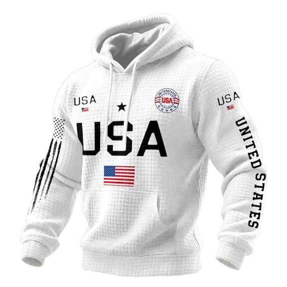American 250th Anniversary Shirt Long Sleeve Men's Usa Flag Hoodies Sweatshirt