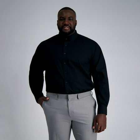 Big & Tall Haggar Premium Comfort Wrinkle Resistant Dress Shirt Color: Black Size: 18.5 35/6T