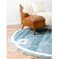 thumbnail image 3 of Jill Zarin’s Uptown Round Abstract Modern Area Rugs, Turquoise, 3 of 8