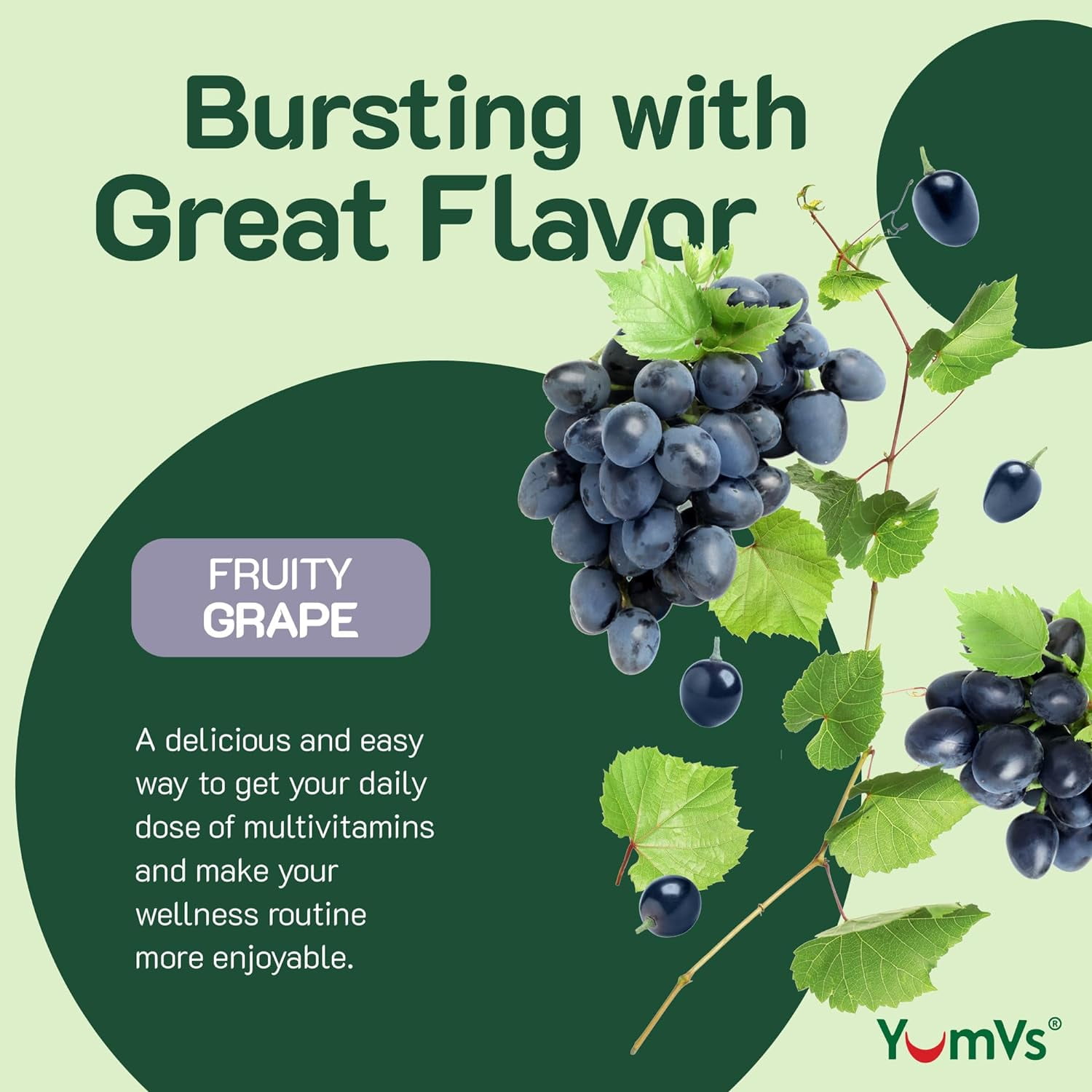 YUM-V's Multivitamin with Iron Gummies Multi Vitamins for Adults, Grape 2-Pack at 60 Pcs./Pack