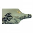 thumbnail image 1 of Outer Space Cutting Board, Futuristic Mechanical Tecnology in the Alien Planet Saving the World Illustration, Tempered Glass Cutting and Serving Board, Wine Bottle Shape, Grey, by Ambesonne, 1 of 1