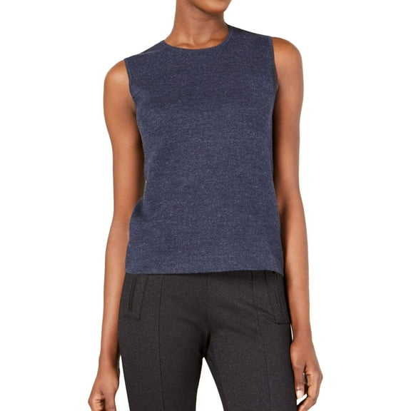 Anne Klein Womens Solid Tank Top, Blue, Medium