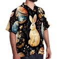 thumbnail image 2 of Easter Men's Short Sleeve Hawaiian Poplin Shirt - Casual Printed Button Down Summer Beach Shirt for Men, 2 of 6