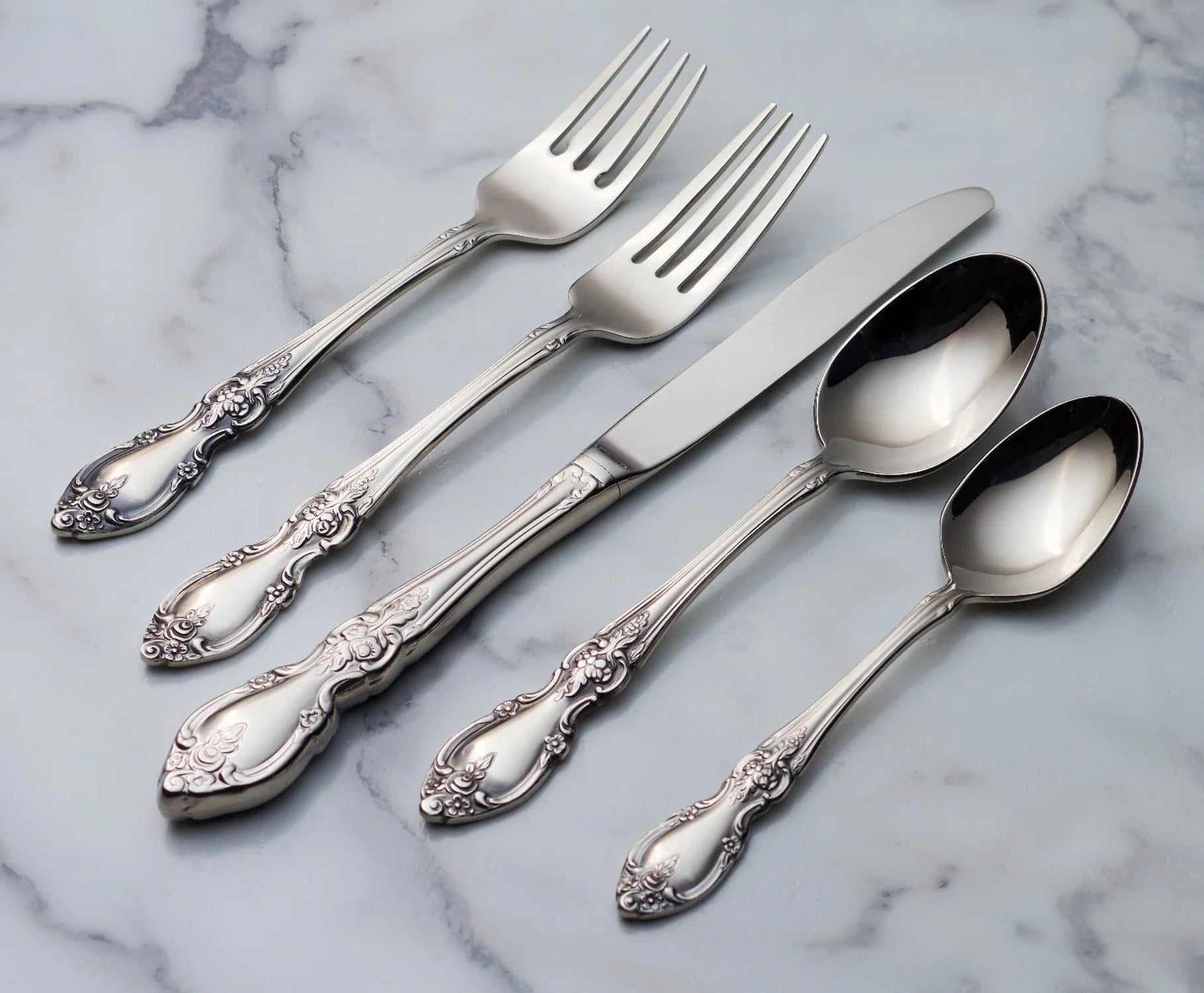 Set 4 Cucchiai Da Tavola Oneida Louisiana - Acciaio Inox 18/10 Argento Posate Eleganti - Foto 3
