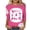 Pink-F, variant on WREESH Womens Breast Cancer Awareness Shirts Three Quarters Sleeve T-Shirts Casual Crewneck Bleach Tops Pink Ribbon Printed Tees Loose Comf Workout Blouses Pink E