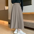 thumbnail image 3 of Rohuuque Women's Fall Winter Midi Skirt Trendy Office Tailored Stretch Comfortable Business Casual Bottom Maxi Dress Coffee, 3 of 7