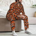 thumbnail image 7 of Naloa Owls And Boo Men’s Pajamas Set - Long Sleeve Button Down Sleep Shirt and Pajama Bottoms Sleepwear Set-XX-Large, 7 of 7