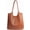 Brown, variant on Soft Vegan Leather Tote Bag for Women Hobo Handbag Purse for Travel and Everyday