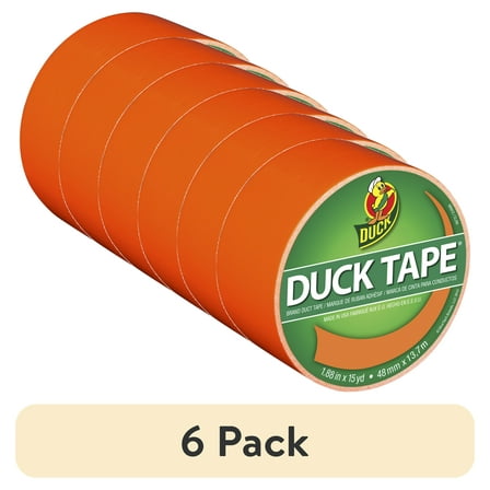 (6 pack) Color Duck Tape Brand Duct Tape, 1.88 in. x 15 yd., Neon Orange