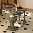 thumbnail image 3 of Rustic Side Table Set of 3 Stackable End Tables Solid Wood Rectangle Nesting Tables for for Living Room, Bedroom, Office, Grey, 3 of 8