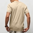 thumbnail image 5 of Qiyinn Men's Fashion Casual Solid Color Breathable Knit Short Sleeve Lapel Shirts, 5 of 7