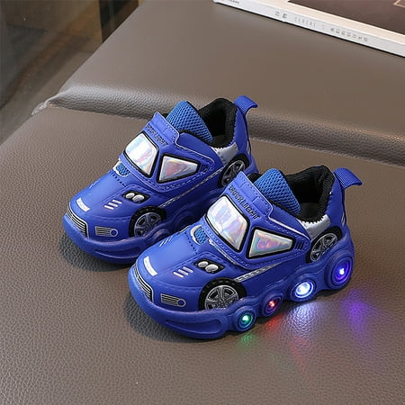 New Light Up Kids Sneakers  Cool Car-Shaped Running shoes  Fashionable Comfortable Sports Shoes  Boys/Girls Birthday Gifts