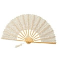 thumbnail image 4 of Abbraccia Chinese Foldable Fan Portable Vintage Dancing Props Fan for Birthday Dance Party Beige, 4 of 10