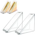 thumbnail image 1 of ERSAN-2 Pcs Triangle Sandwich Container, Sandwich Box Container, Reusable Sandwich Containers for Lunch Boxes, Sandwich Holder with Lid, Sandwich Container for Picnic Travel (Transparent), 1 of 4