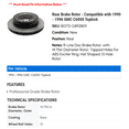 thumbnail image 2 of Rear Brake Rotor - Compatible with 1990 - 1996 GMC C6000 Topkick 1991 1992 1993 1994 1995, 2 of 2