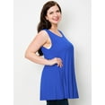 thumbnail image 4 of Made by Johnny Women's Solid Sleeveless Tunic for Leggings Swing Flare Tank Tops S-5XL Plus Size XXXL ROYAL_BRITE, 4 of 6