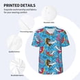 thumbnail image 3 of Hirioo Sharks Summer for Men's Baseball T-shirt Shirts Short Sleeve Casual Summer Button Stretch T Shirts,Size S-4XL-Large, 3 of 7
