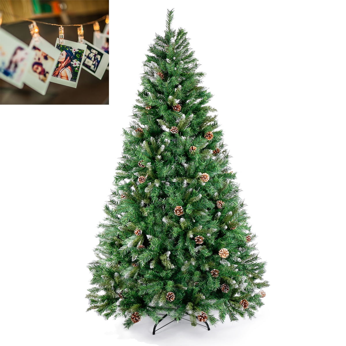 Premium Christmas Tree 7 Foot Tree with Pine Cone Decoration 20 LED 3M