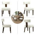 thumbnail image 4 of Newnno Upholstered Linen Dining chairs Set of 2, Mid-Century Modern Kitchen & Dining Room Chairs with Wooden Legs, Beige, 4 of 7