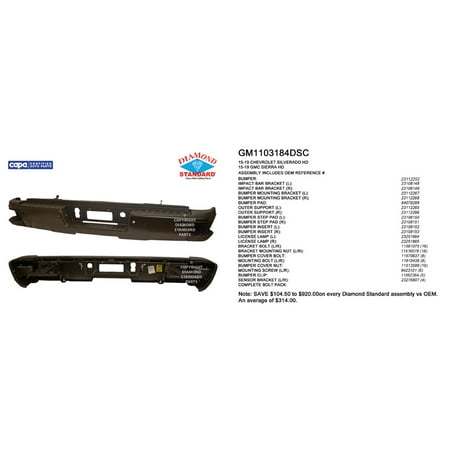 REAR STEP BUMPER ASSEMBLY; FOR 2500/3500 SERIES; BLACK; WITH PARK ASSIST SENSOR HOLES; SINGLE REAR WHEEL STEP PAD; FOR USE WITH