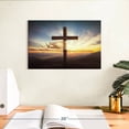 thumbnail image 3 of Elephant Stock Holy Cross Wall Art - Horizontal Canvas Wall Art - Living Room Wall Decor - Religion And Spirituality Canvas - Blue And Yellow Decor - 12" x 8", 3 of 8
