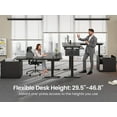 thumbnail image 2 of SEDETA Black Standing Desk, L Shaped Desk with Electric Adjustable Height, Home Office Desk with Wood Drawers & Power Outlets, Gaming Desk with LED Lights & Keyboard Tray, 63" × 53" Stand Up Desk, 2 of 9