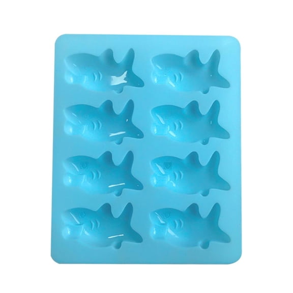 LAIQIEN 8-Cavity 3D Cute Shark Silicone Mold for Making Candy, Candle, Handmade Soap