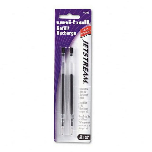 uni-ball : Refill for uni-ball JetStream Ballpoint, Bold, Black Ink, 2/pack -:- Sold as 2 Packs of - 2 - / - Total of 4 Each