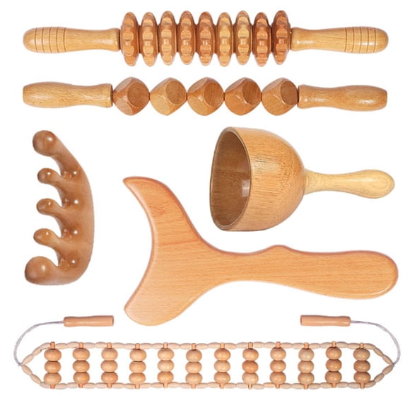 Herramientas de masaje con madera OYAMEQICH Kit de maderoterapia