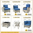 thumbnail image 5 of XIZZI 9-Piece Outdoor Patio Sectional Furniture Sets, Wicker Patio furniture with Coffee Table and Swivel Chairs, Waterproof Outdoor Conversation Set for Balcony, Porch, Backyard, Navy Blue, 5 of 11