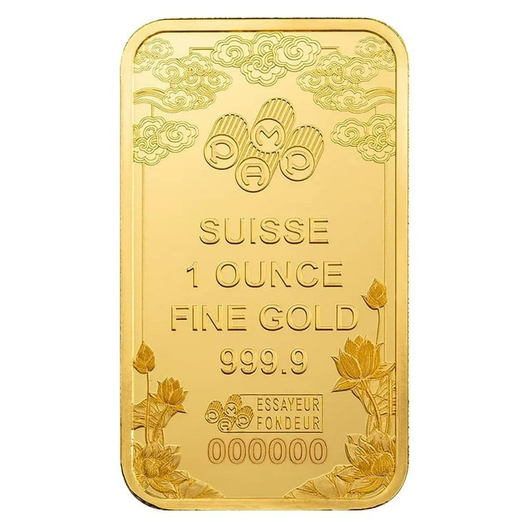 1 oz PAMP Suisse Good Luck Yellow Dragon Gold Bar .9999 Fine (in