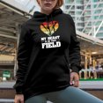thumbnail image 2 of Retro My Heart Is on That Field, Baseball Coach or Player Quote, Black Hooded Sweatshirt or Hoodie, Small, 2 of 5