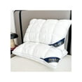 thumbnail image 4 of HVNDE 2PCS Luxury 5-Star Hotel Quality Pillow, KING SIZE- Deep Sleep Neck SupportNon.Collapse High Pillow Core For All Seasons, Machine Washable, White SatinFinish.Pillows For Sleeping, 4 of 6