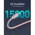 thumbnail image 2 of Quntis USB C Fast Charger Cable 3 Pack 3/6/10ft, Type C Charger Cord Compatible with iPhone 14 14 Pro Max 13 2 11 XS XR 8 7 iPad - Pink, 2 of 6