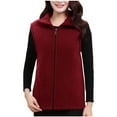 thumbnail image 2 of HongQid Women's Classic-Fit Sleeveless Polar Soft Fleece Vest with Zipper for Fall Winter, 2 of 6