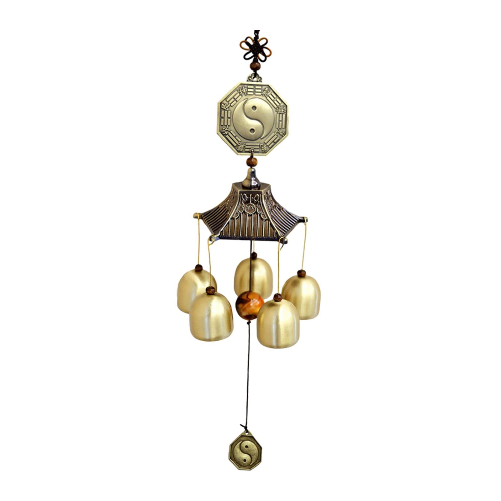 Wind Chime Bagua Wind Chime Pendant Handmade 5 Bells Brass Unique Windchime Temple Wind Bell Wind Chimes for Outside for Home