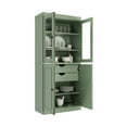thumbnail image 6 of Palace Imports 100% Solid Wood Kitchen Pantry Storage Cabinet with Glass Doors, Adjustable Shelves and 2-Drawers, Sage, 6 of 7