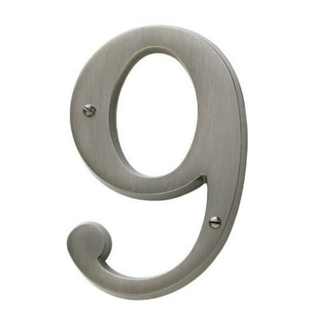 Baldwin 90679 Address Numbers House Number Home Accents 9; Lacquered Vintage Brass