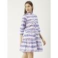 thumbnail image 3 of Moomaya Printed Cotton Button Down Shirt Dress, Quarter Sleeve Short Summer Resort Dress, 3 of 8
