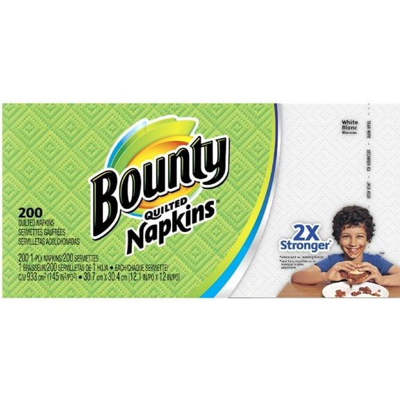 Bounty Quilted Paper Napkins 200 ea (Pack of 3)