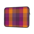 thumbnail image 2 of Bingfone Purple Yellow Buffalo Plaid Laptop Sleeve Case 13 Inch, 360° Protective Computer Carrying Bag, 2 of 9