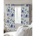 thumbnail image 3 of Blue Roses Flowers Blackout Curtains 96 Inches Length, Botanical Floral Countryside Retro Window Treatment Thermal Insulated Drapes for Bedroom Living Room 2 Panels 104x96 Inches, 3 of 8