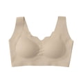thumbnail image 4 of Ynynloco Wireless Seamless Bras for Women No Underwire Wavy V Neck Soft Support Full Coverage Comfortable Everyday Basic Bra, 4 of 9