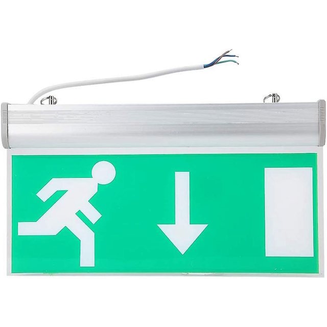 Señal de luz de salida de emergencia de incendios con letras verdes de acrílico LED, luz indicadora de evacuación de seguridad 110-220
