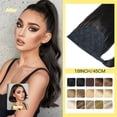 thumbnail image 4 of Straight Ponytail Extension Remy Human Hair Wrap Around Magic Paste Ponytail Hairpiece for Women, 4 of 7