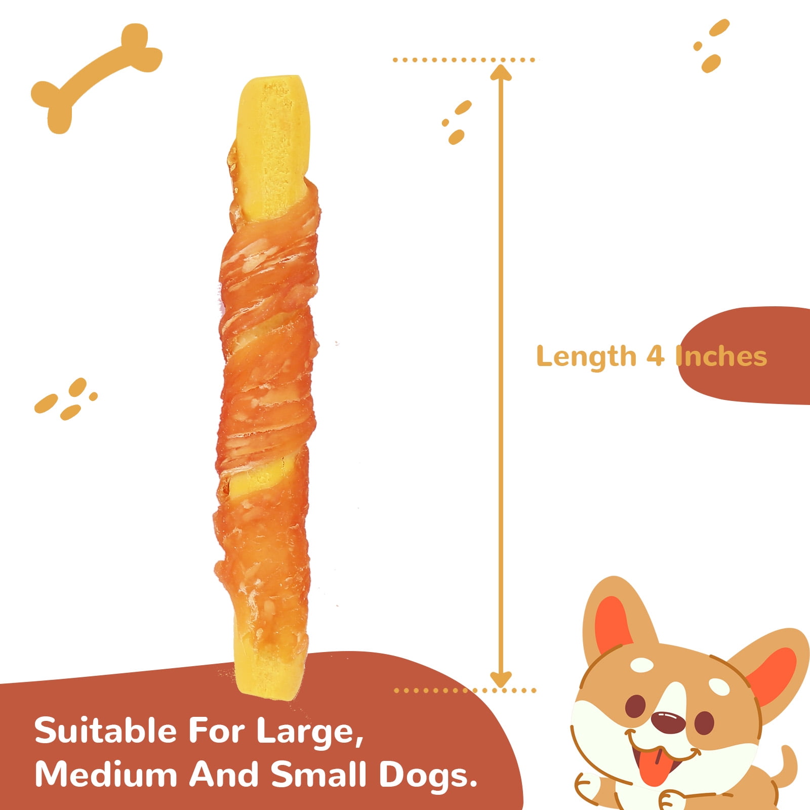 (2 pack) PAWUP Chicken Wrapped Pumpkin Biscuits Dog Treats, Rawhide Free, Promote Digestion Soft Chewy Dog Snacks for All Dogs, 10.6oz